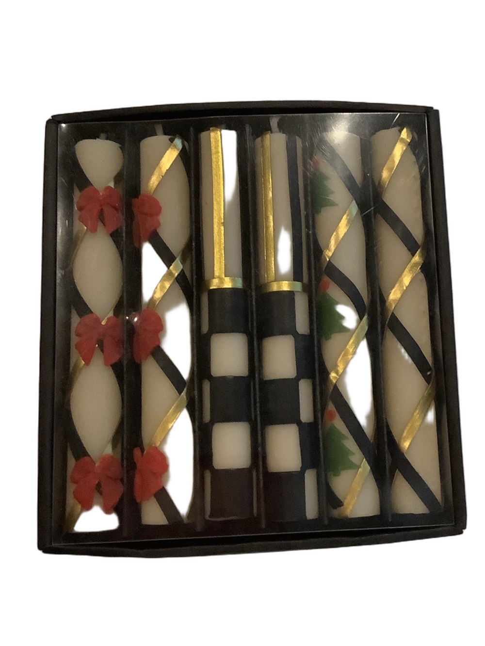 Mackenzie Childs Mini Holiday Dinner Candles Set Of 6 New